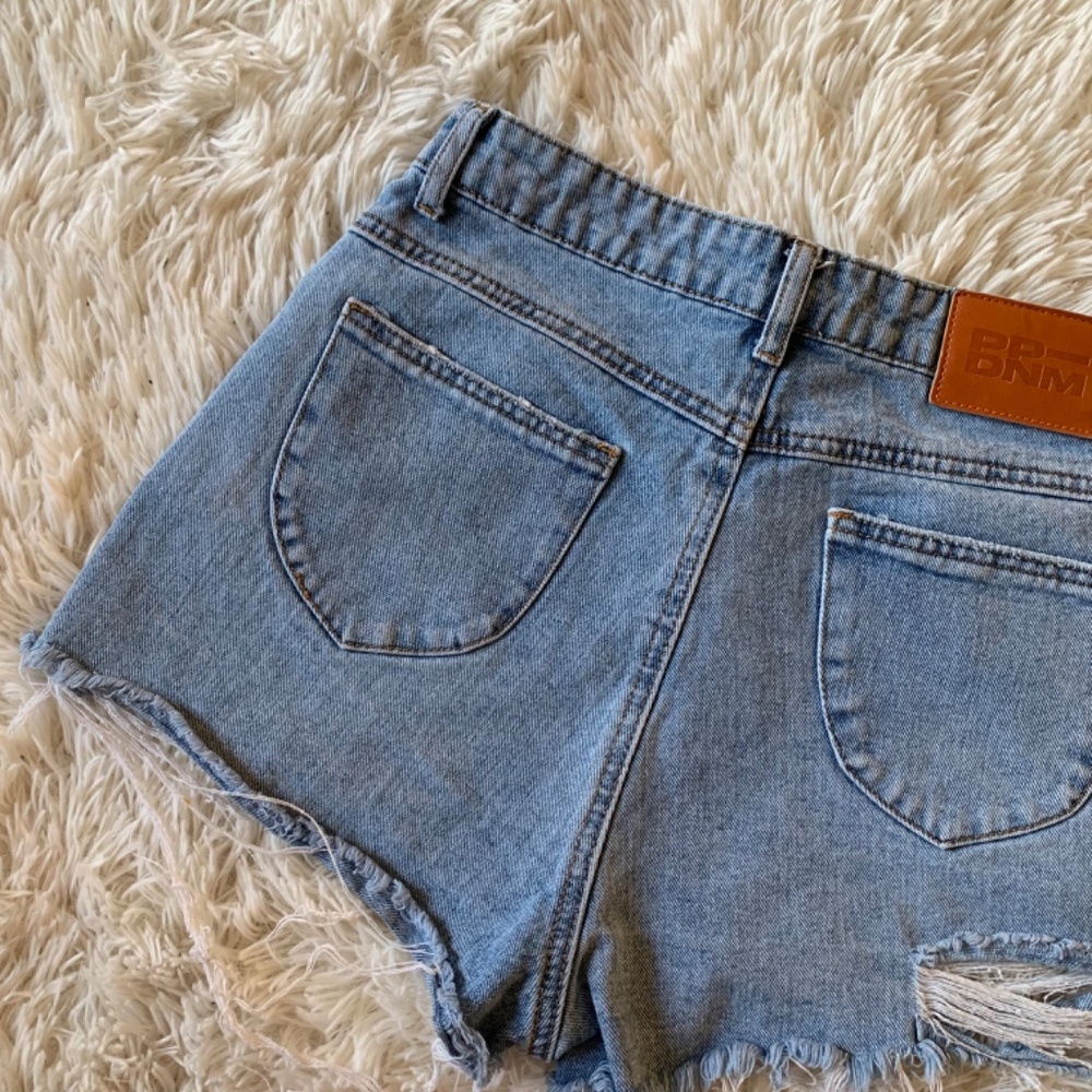 Princess Polly High Waisted Distressed Shorts - Picture 6 of 9